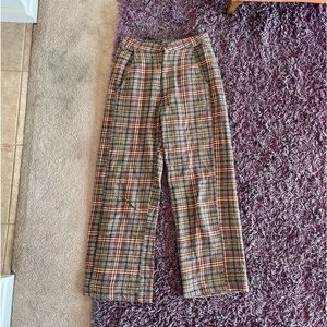 Free People Plaid Trouser Pants